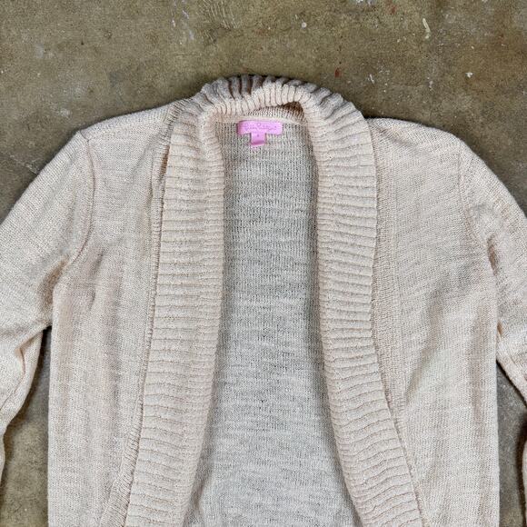 Lilly Pulitzer Brookside Cardigan Sweater Women’s Small Open‎ Front Light Pink - Picture 2 of 10